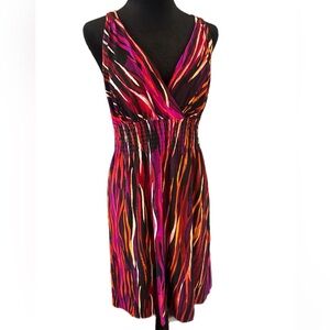 a.n.a Multicolor V-neck Sleeveless Midi Dress. Size L